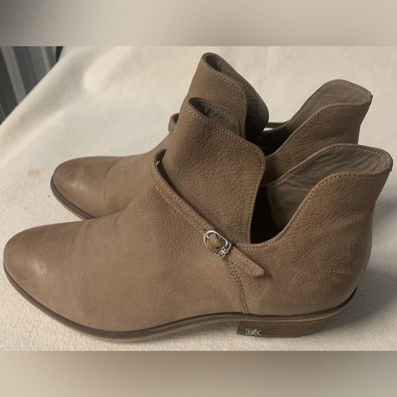 Sam Edelman Palmer G5986L8 Distressed Leather Womens Size 6 Putty Ankle Booties - Picture 3 of 11